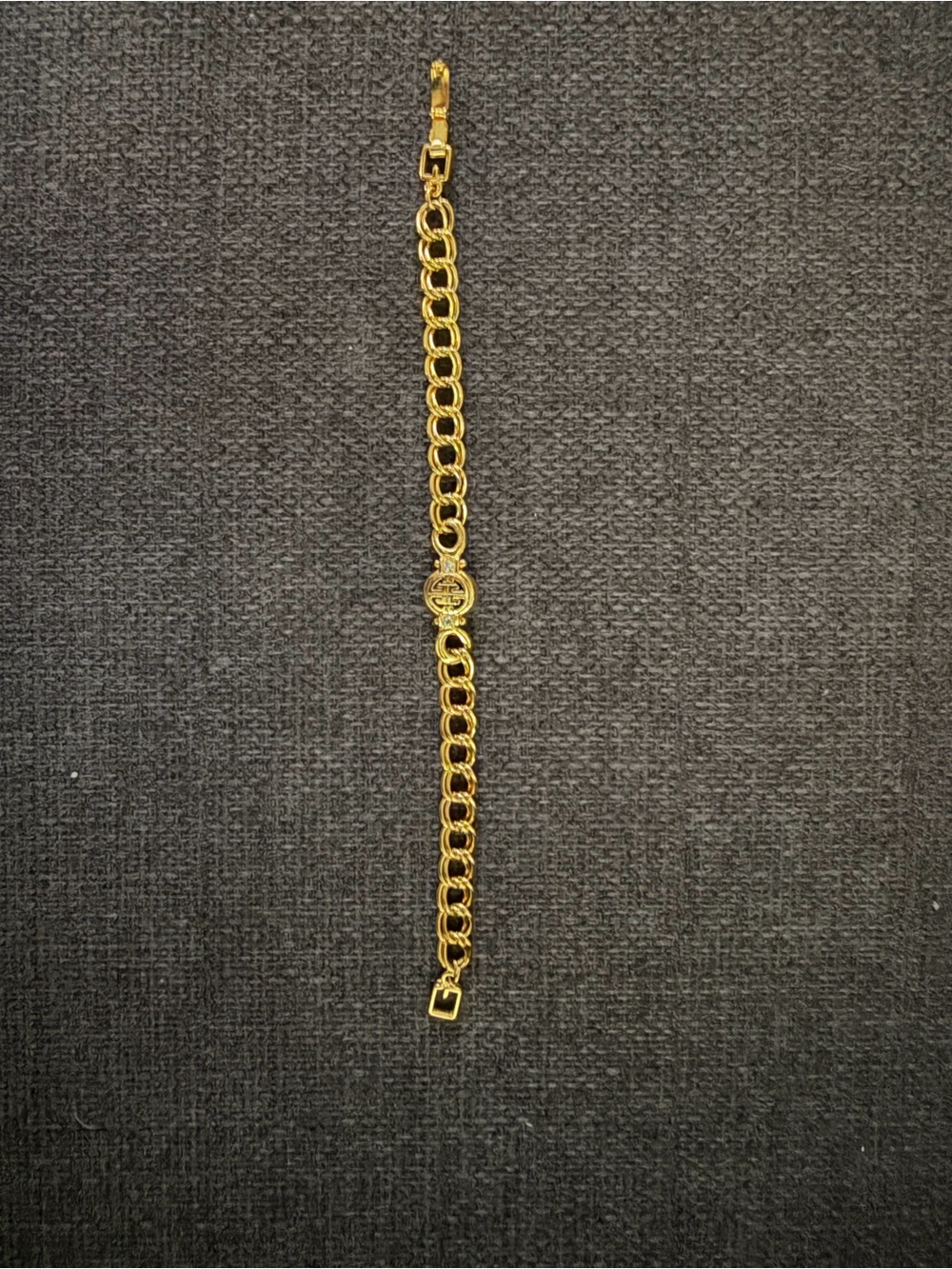 Givenchy Gold Link Bracelet with Signature Medallion from early 1980’s